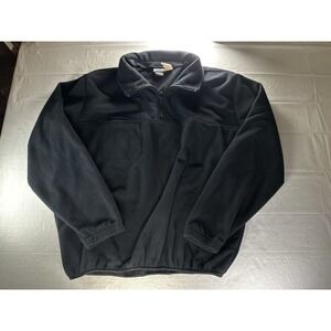 Blauer Fleece Jacket Mens Large Black Full Zip Millitary Coat 4600